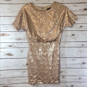 Arc & Co. Dress Sequins Champagne Mini Cocktail